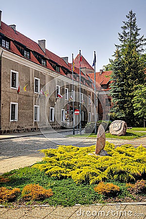 PasÅ‚Ä™k old town castle and city walls Stock Photo